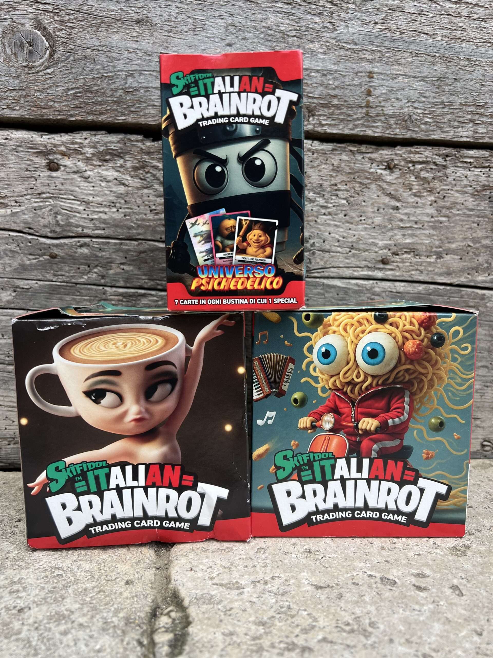 Skifidol Italian Brainrot Sammelkarten – Cosmica Serie, 12 Boosterpacks, 168 Karten